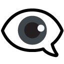 eye in speech bubble on Google