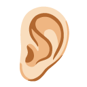 ear: light skin tone on Google