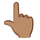 backhand index pointing up: medium skin tone on Google