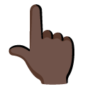 backhand index pointing up: dark skin tone on Google