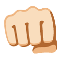 oncoming fist: light skin tone on Google