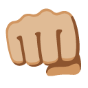 oncoming fist: medium-light skin tone on Google