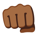 oncoming fist: medium-dark skin tone on Google