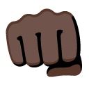 oncoming fist: dark skin tone on Google