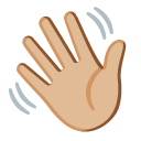 waving hand: medium-light skin tone on Google