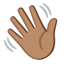 waving hand: medium skin tone on Google