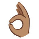 OK hand: medium skin tone on Google