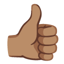 thumbs up: medium skin tone on Google