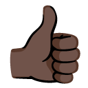 thumbs up: dark skin tone on Google