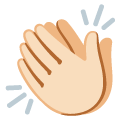 clapping hands: light skin tone on Google