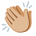 clapping hands: medium-light skin tone on Google