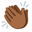 clapping hands: medium-dark skin tone on Google