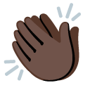 clapping hands: dark skin tone on Google