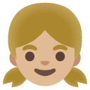 girl: medium-light skin tone on Google