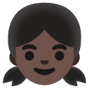 girl: dark skin tone on Google