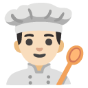 man cook: light skin tone on Google