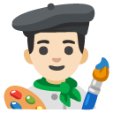 man artist: light skin tone on Google