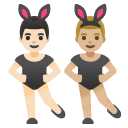 men with bunny ears: light skin tone, medium-light skin tone on Google