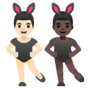 men with bunny ears: light skin tone, dark skin tone on Google