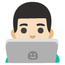 man technologist: light skin tone on Google