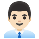 man office worker: light skin tone on Google