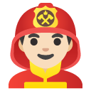 man firefighter: light skin tone on Google