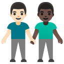 men holding hands: light skin tone, dark skin tone on Google
