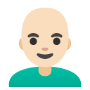 man: light skin tone, bald on Google