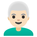 man: light skin tone, white hair on Google