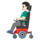 man in motorized wheelchair: light skin tone on Google