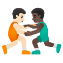 men wrestling: light skin tone, dark skin tone on Google