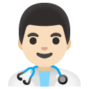 man health worker: light skin tone on Google