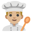 man cook: medium-light skin tone on Google