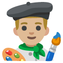 man artist: medium-light skin tone on Google