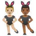 men with bunny ears: medium-light skin tone, medium-dark skin tone on Google