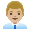 man office worker: medium-light skin tone on Google