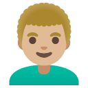 man: medium-light skin tone, curly hair on Google