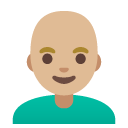 man: medium-light skin tone, bald on Google