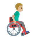 man in manual wheelchair facing right: medium-light skin tone on Google