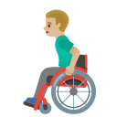 man in manual wheelchair: medium-light skin tone on Google
