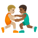 men wrestling: medium-light skin tone, medium-dark skin tone on Google