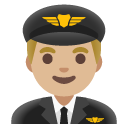 man pilot: medium-light skin tone on Google