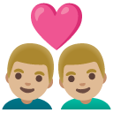couple with heart: man, man, medium-light skin tone on Google