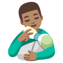 man feeding baby: medium skin tone on Google