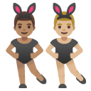 men with bunny ears: medium skin tone, medium-light skin tone on Google
