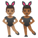 men with bunny ears: medium skin tone, medium-dark skin tone on Google