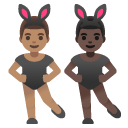 men with bunny ears: medium skin tone, dark skin tone on Google