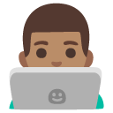 man technologist: medium skin tone on Google