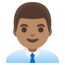 man office worker: medium skin tone on Google