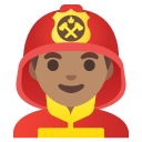 man firefighter: medium skin tone on Google